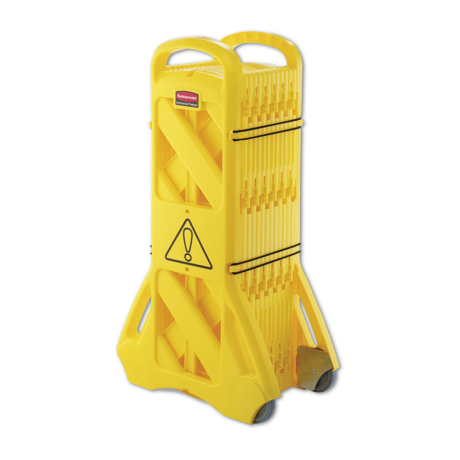 Portable Mobile Safety Barrier, Plastic, 13 ft x 40", Yellow - 