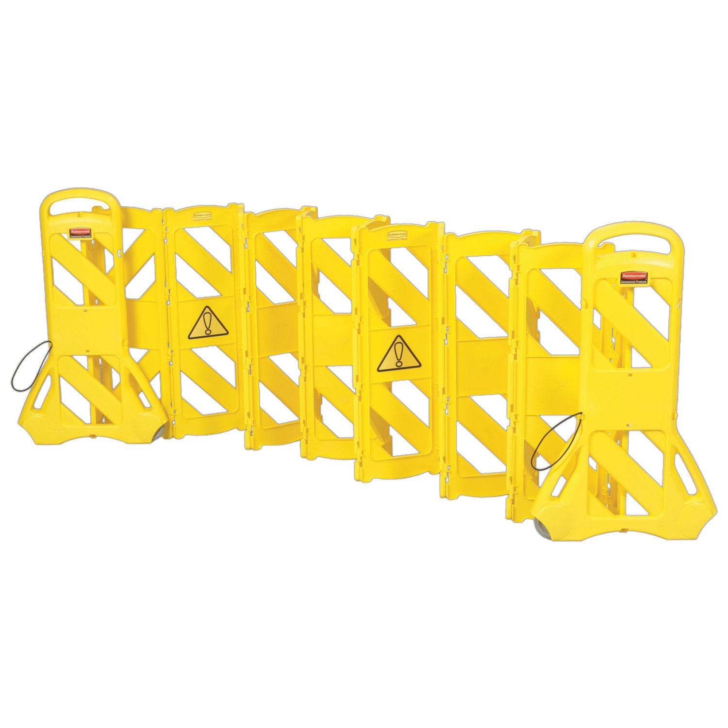 Portable Mobile Safety Barrier, Plastic, 13 ft x 40", Yellow - 