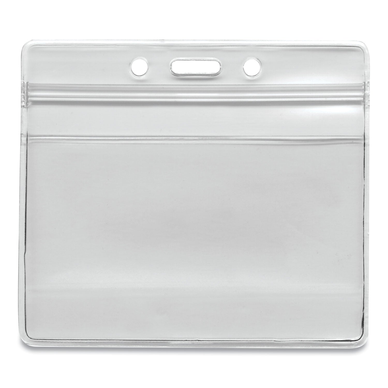 Resealable ID Badge Holders, Horizontal Orientation, Transparent Frost 4.13" x 3.75" Holder, 4" x 2.81" Insert, 50/Pack