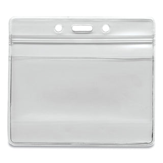 Resealable ID Badge Holders, Horizontal Orientation, Transparent Frost 4.13" x 3.75" Holder, 4" x 2.81" Insert, 50/Pack