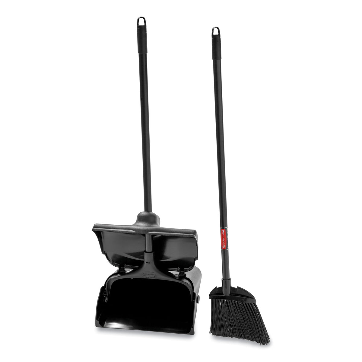 Lobby Pro Upright Dustpan, with Cover, 12.5w x 37h, Plastic Pan/Metal Handle, Black