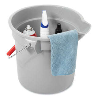14 Quart Round Utility Bucket, Plastic, Gray, 12" dia - 