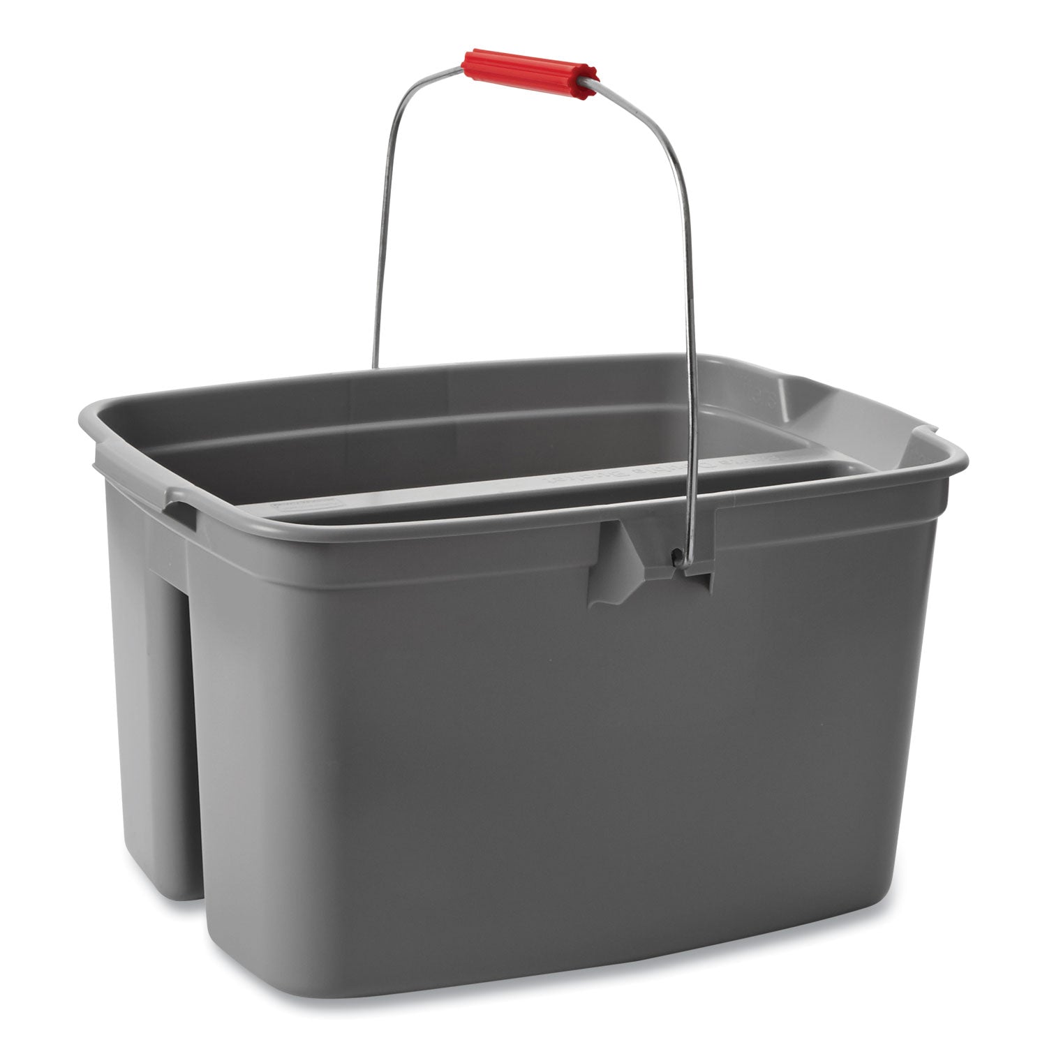 19 Quart Double Utility Pail, Plastic, Gray, 18 x 14.5 x 10 - 