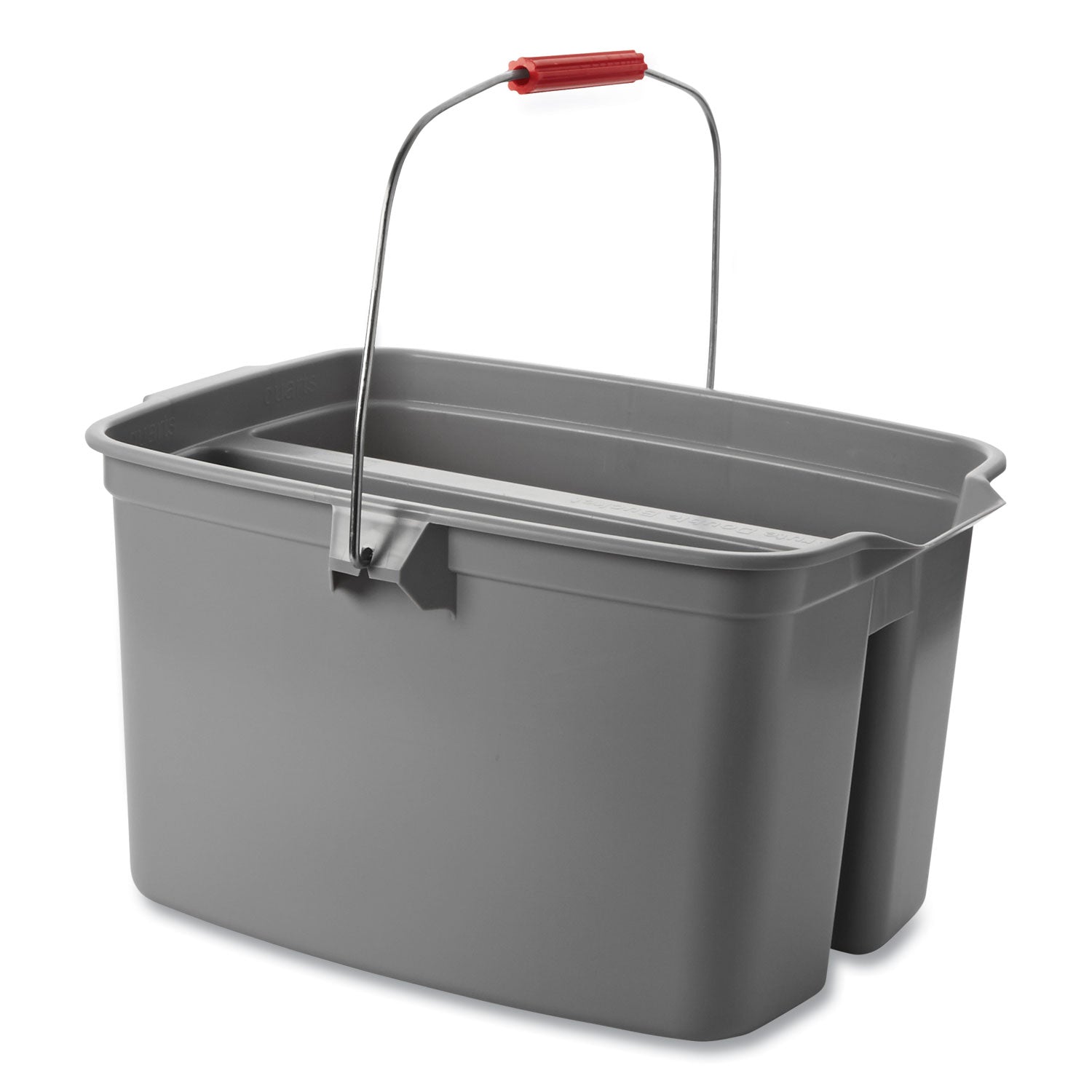 19 Quart Double Utility Pail, Plastic, Gray, 18 x 14.5 x 10 - 