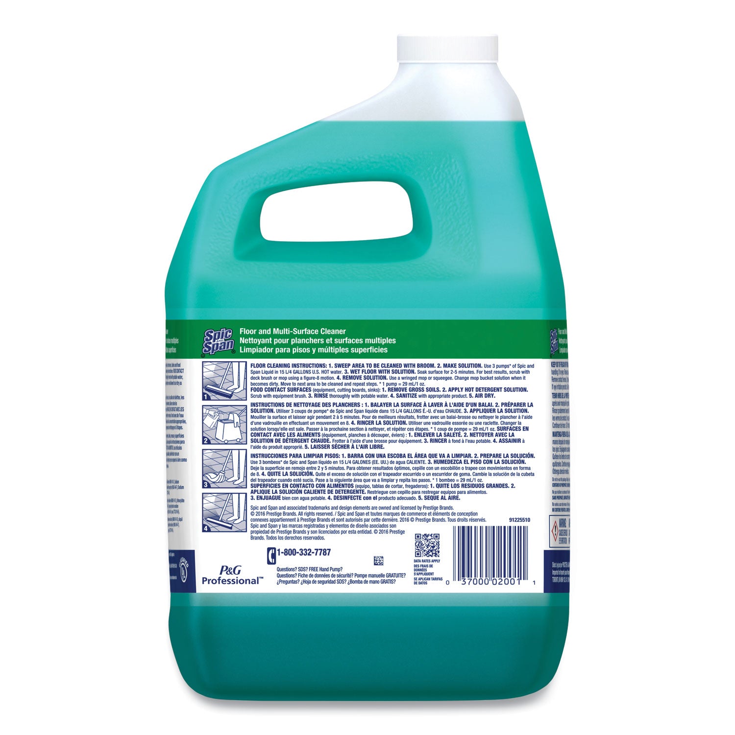 Liquid Floor Cleaner, 1 gal Bottle, 3/Carton