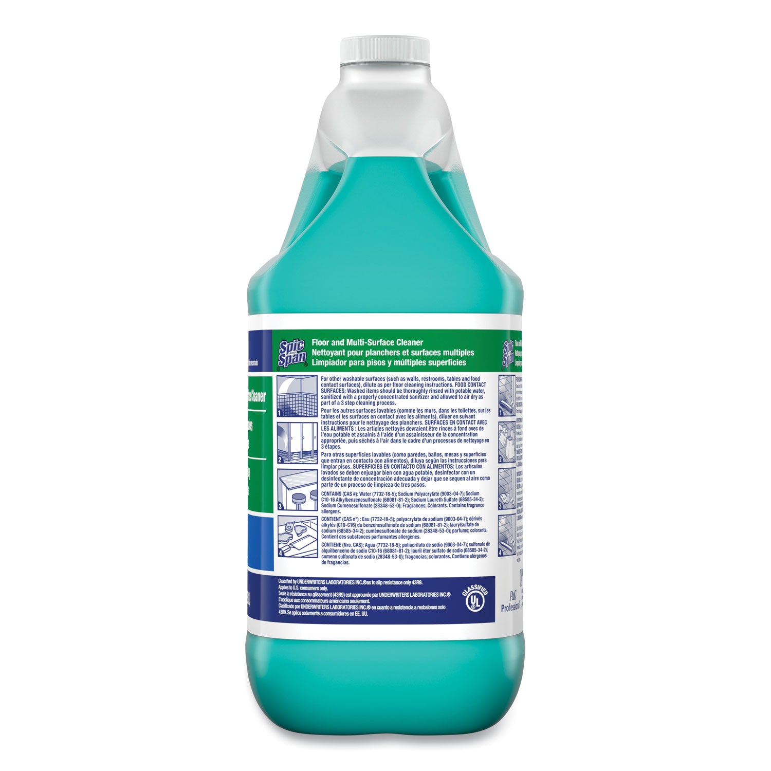 Liquid Floor Cleaner, 1 gal Bottle, 3/Carton