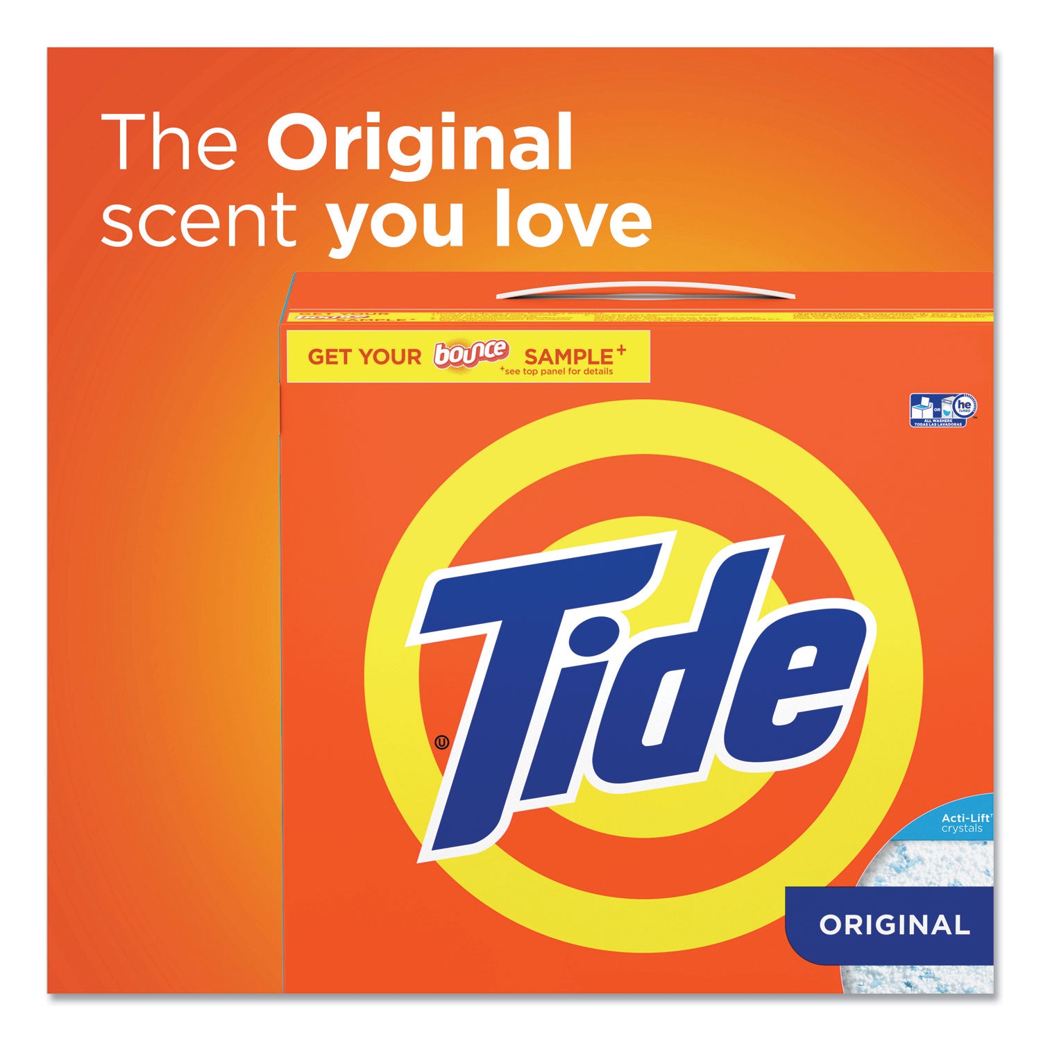 HE Laundry Detergent, Original Scent, Powder, 95 oz Box, 3/Carton - 