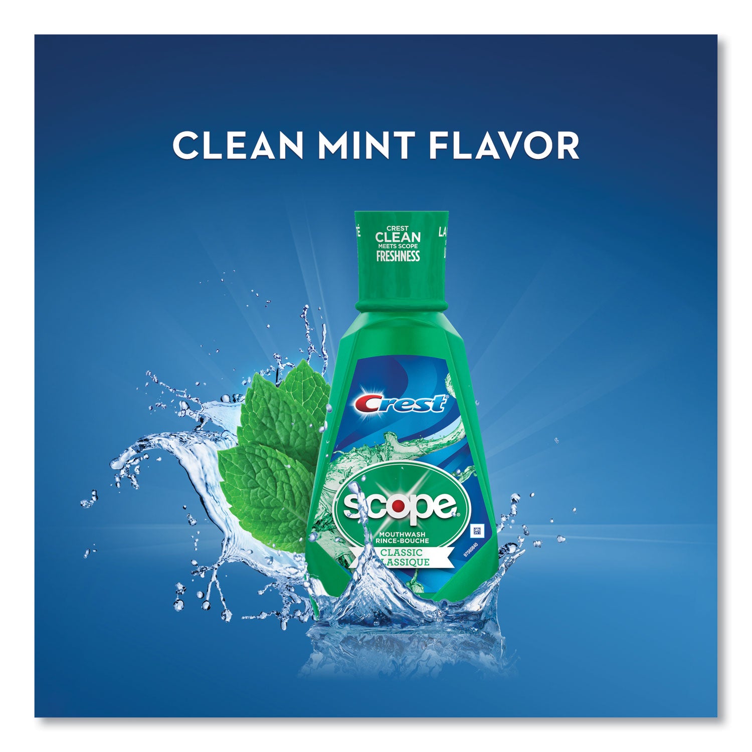 '+ Scope Mouth Rinse, Classic Mint, 1 L Bottle, 6/Carton