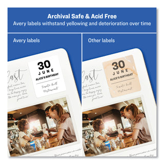 Oval Print-to-the-Edge Labels, 1.5 x 2.5, White, 18/Sheet, 15 Sheets/Pack