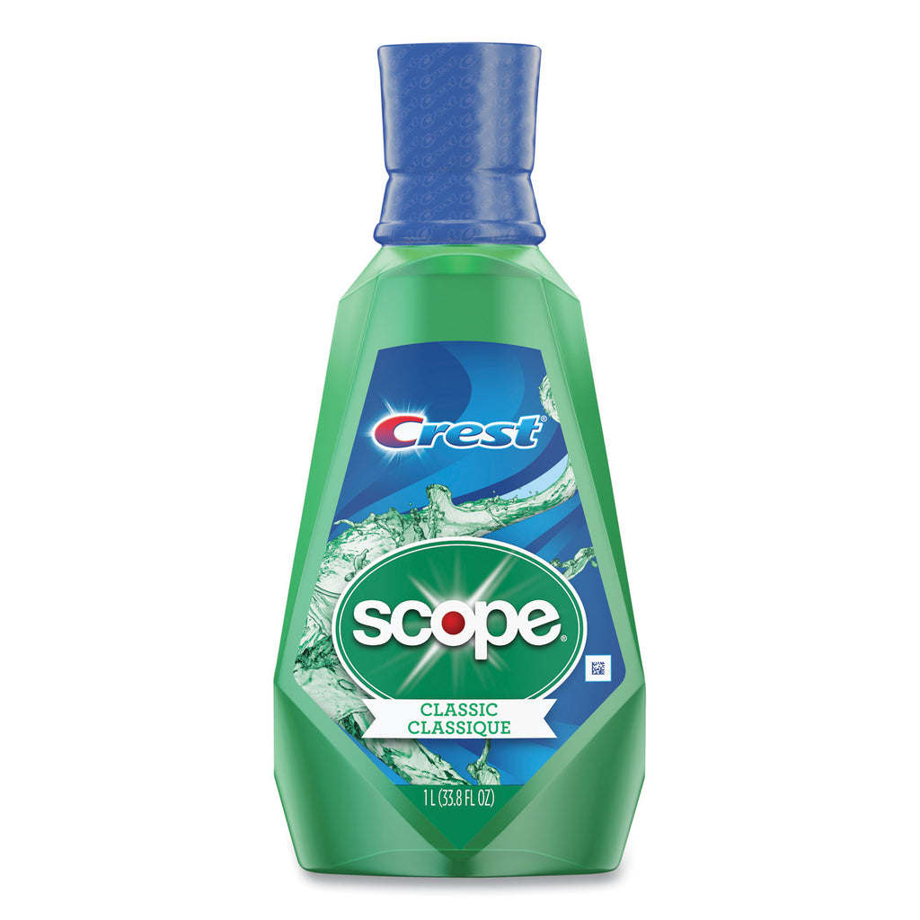 '+ Scope Mouth Rinse, Classic Mint, 1 L Bottle, 6/Carton