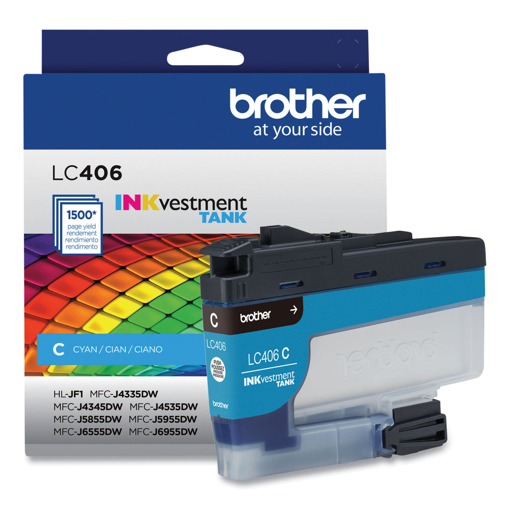 LC406CS INKvestment Ink, 1,500 Page-Yield, Cyan