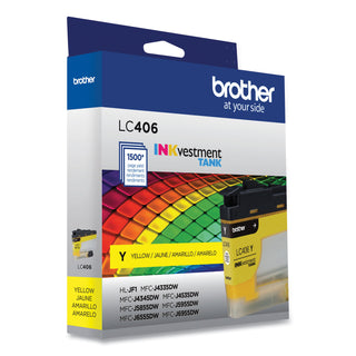 LC406YS INKvestment Ink, 1,500 Page-Yield, Yellow
