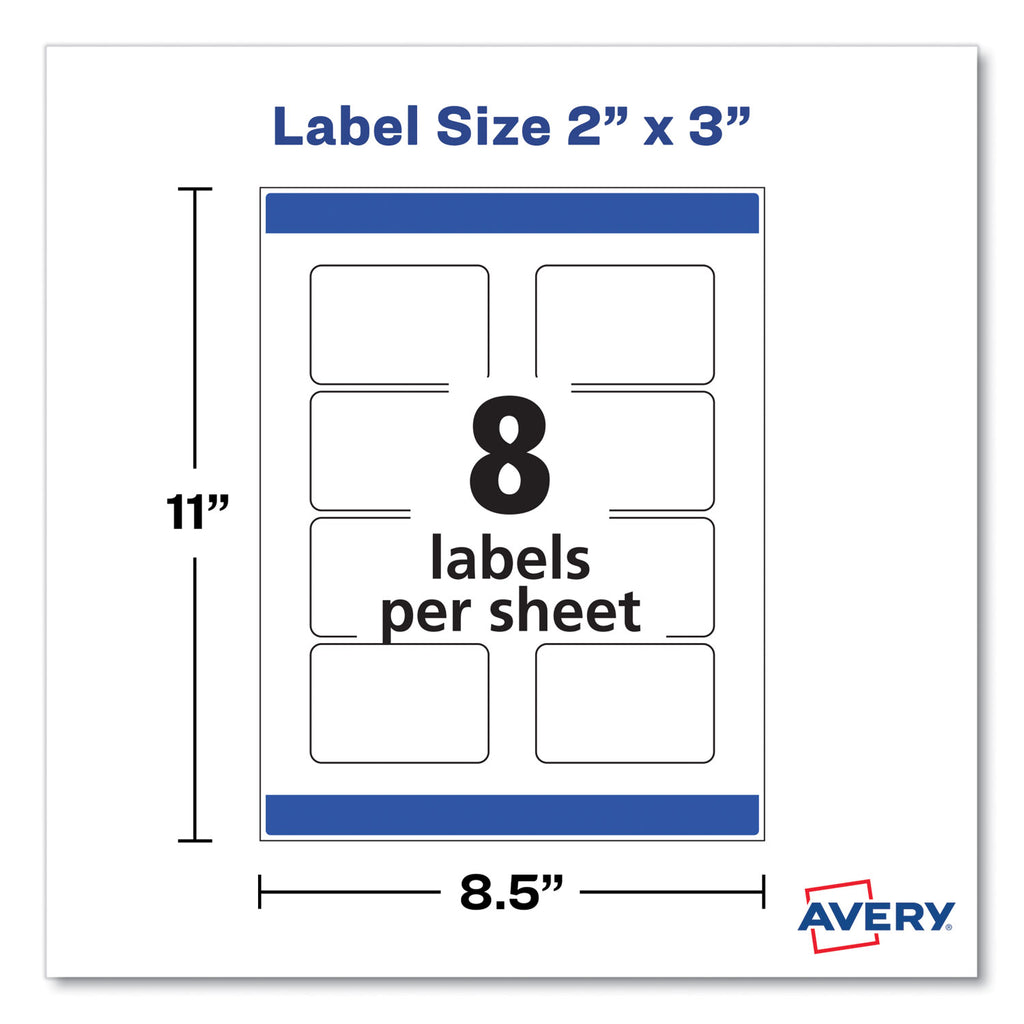 Print-to-the-Edge Labels with Sure Feed and Easy Peel, 2 x 3, Glossy Clear, 80/Pack