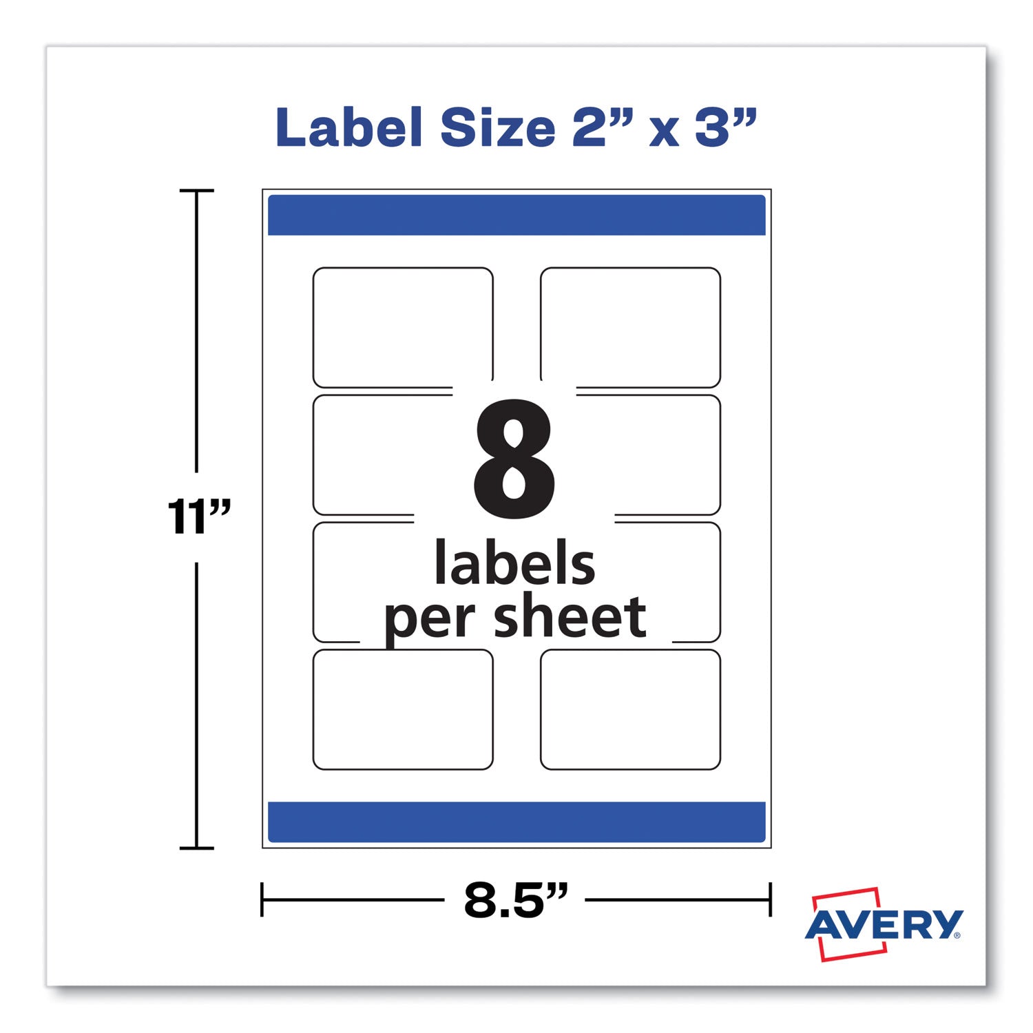 Print-to-the-Edge Labels with Sure Feed and Easy Peel, 2 x 3, Glossy Clear, 80/Pack