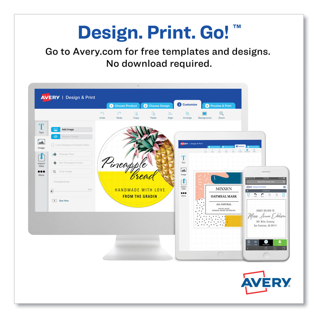 Square Print-to-the-Edge Labels, Inkjet/Laser Printers, 2 x 2, Kraft Brown, 12/Sheet, 25 Sheets/Pack