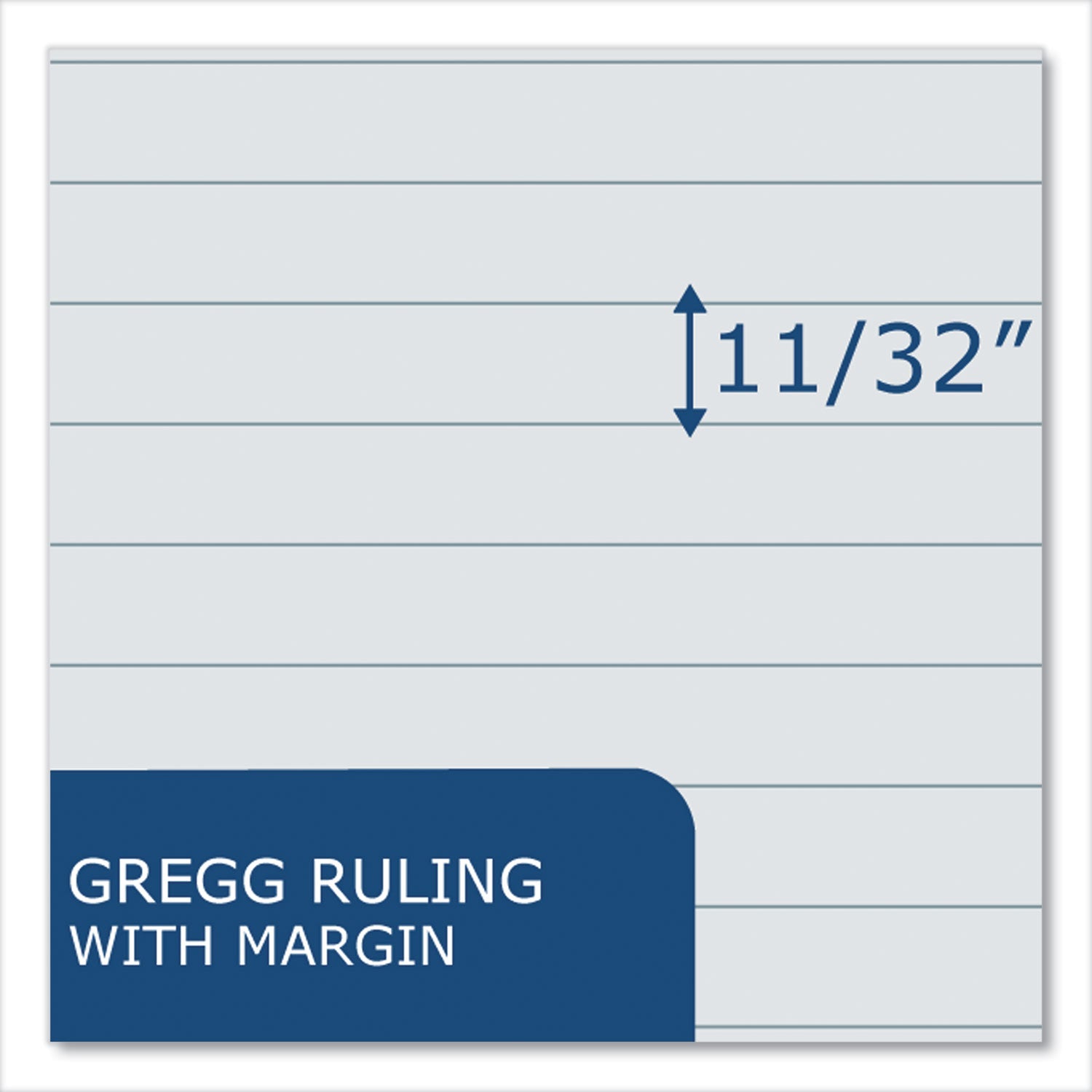 Enviroshades Steno Notepad, Gregg Rule, White Cover, 80 Gray 6 x 9 Sheets, 4/Pack - 