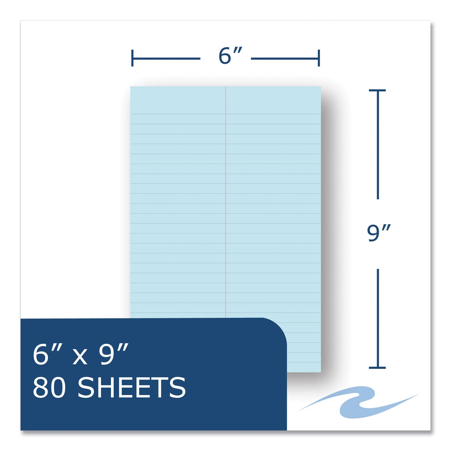 Enviroshades Steno Notepad, Gregg Rule, White Cover, 80 Blue 6 x 9 Sheets, 4/Pack - 