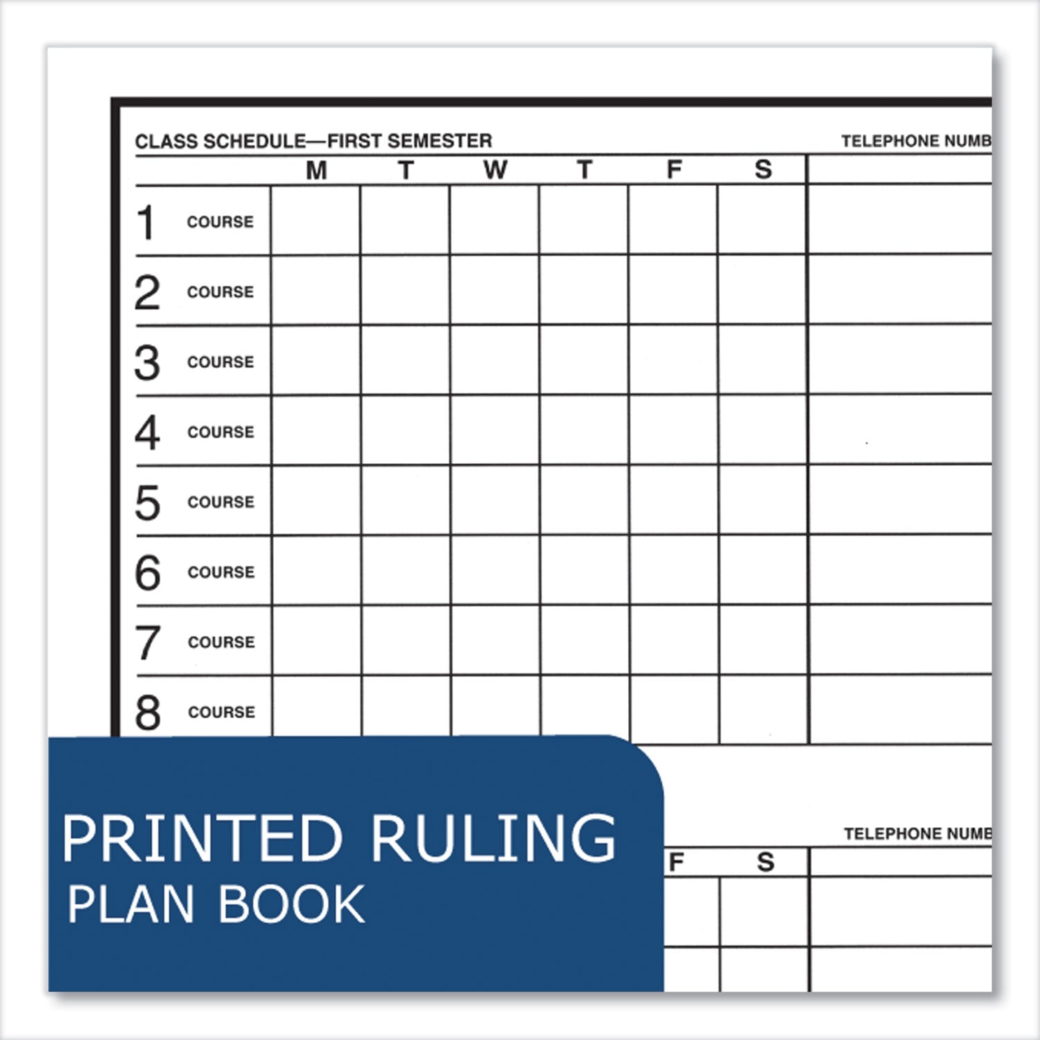 Student Plan Book, 40-Weeks: Six-Subject Day, Blue/White Cover, (100) 11 x 8.5 Sheets