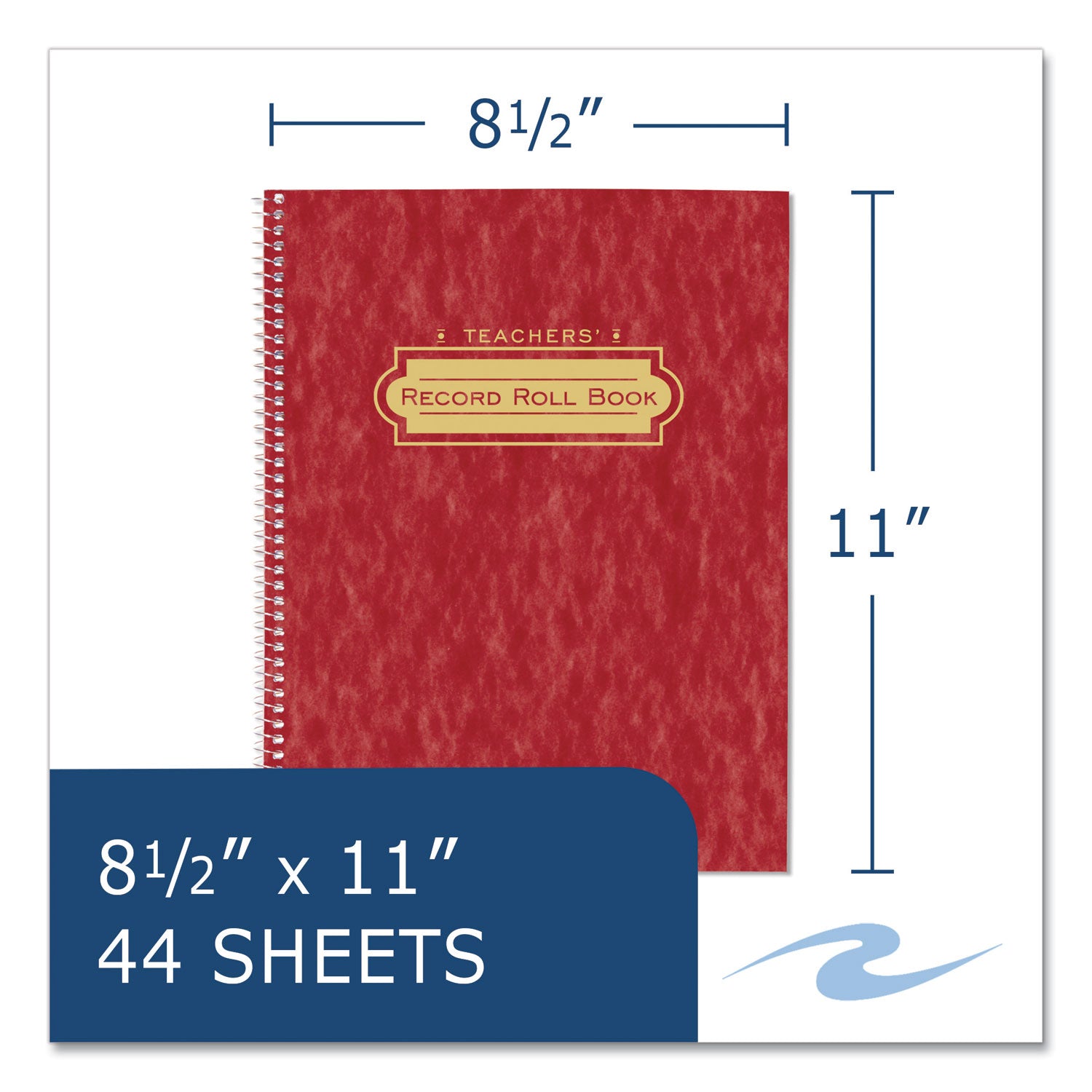 Teacher's Record Roll Book, Five to Six Week Term: Two-Page Spread (50 Students), 11 x 8.5, Green/Gold Cover - 