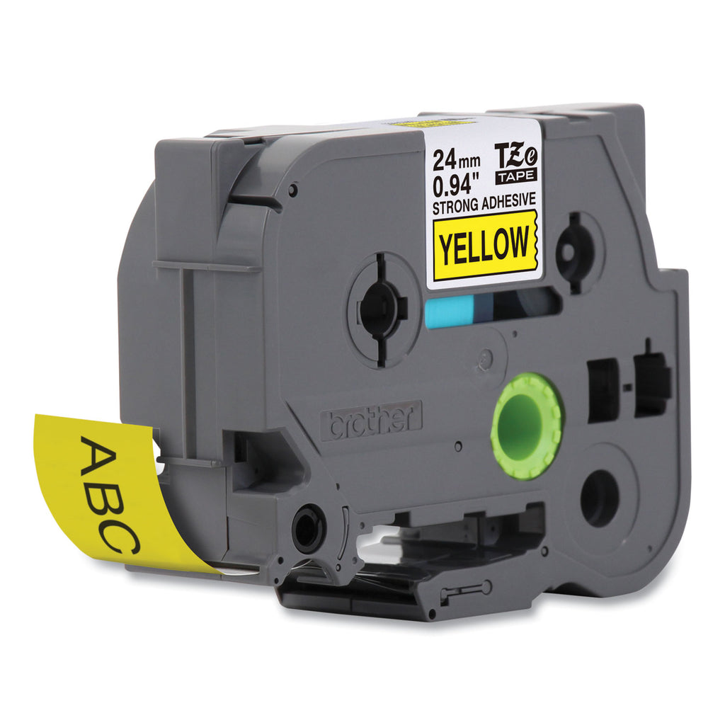 TZe Extra-Strength Adhesive Laminated Labeling Tape, 0.94" x 26.2 ft, Black on Yellow