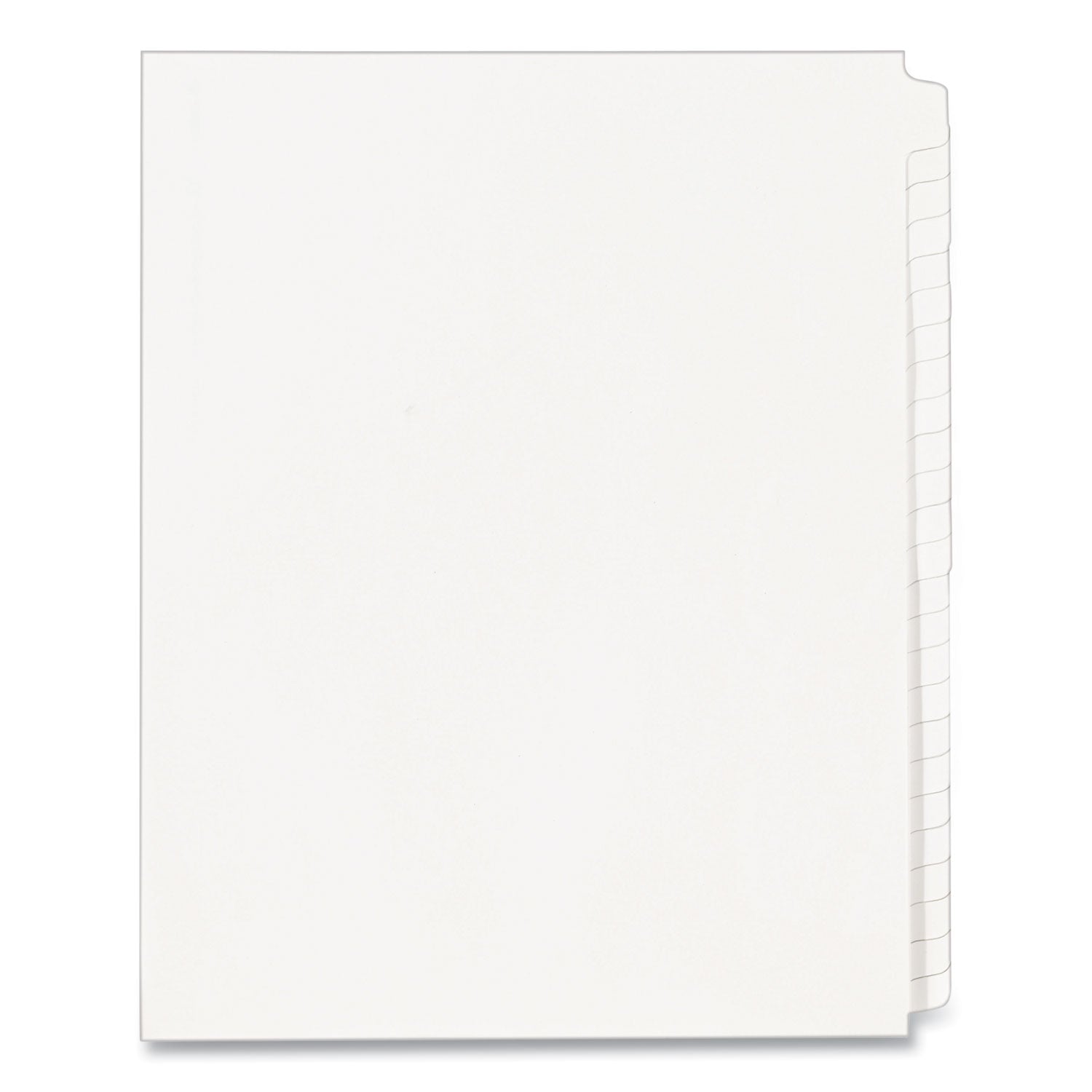 Blank Tab Legal Exhibit Index Divider Set, 25-Tab, 11 x 8.5, White, 1 Set - 