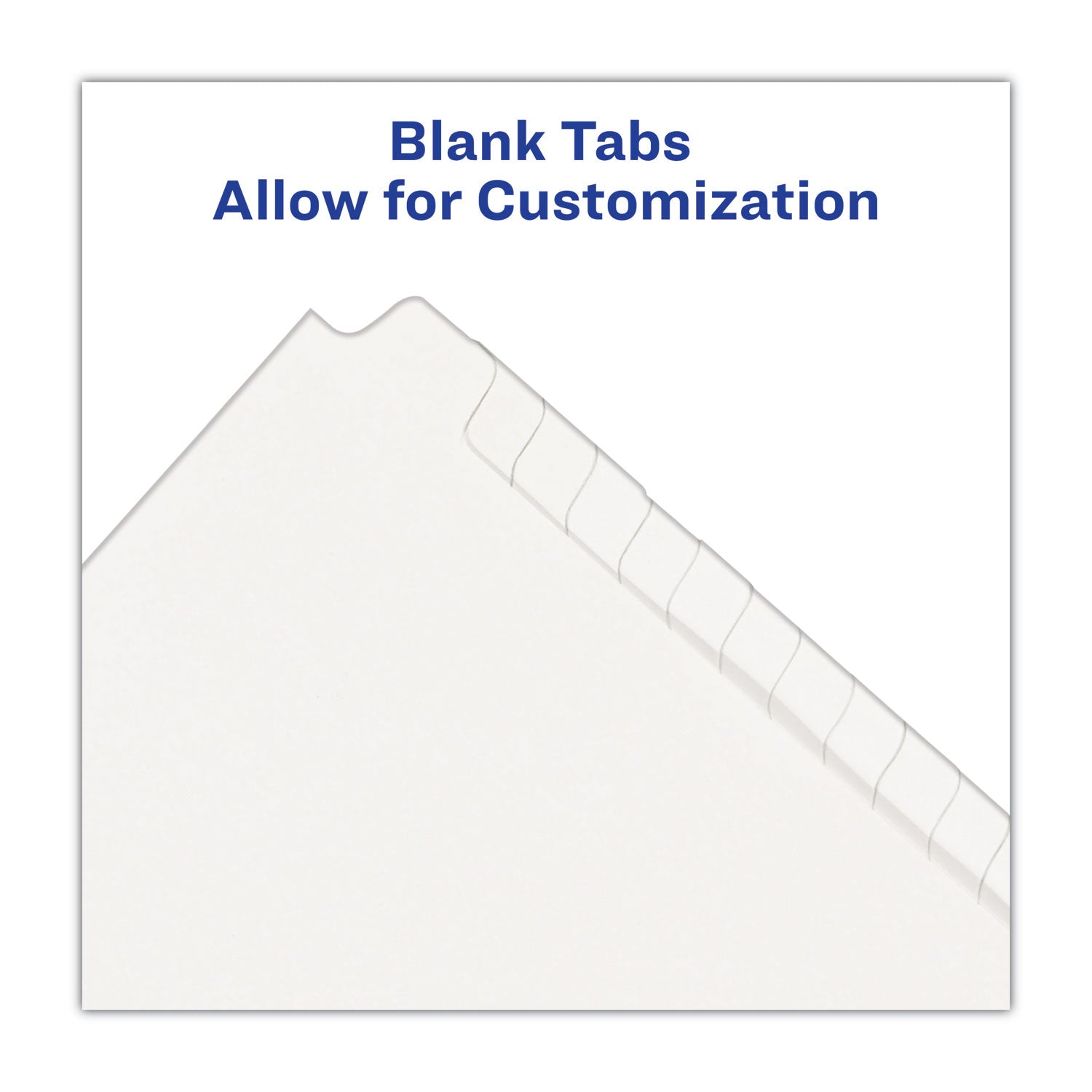 Blank Tab Legal Exhibit Index Divider Set, 25-Tab, 11 x 8.5, White, 1 Set - 