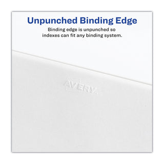 Blank Tab Legal Exhibit Index Divider Set, 25-Tab, 11 x 8.5, White, 1 Set