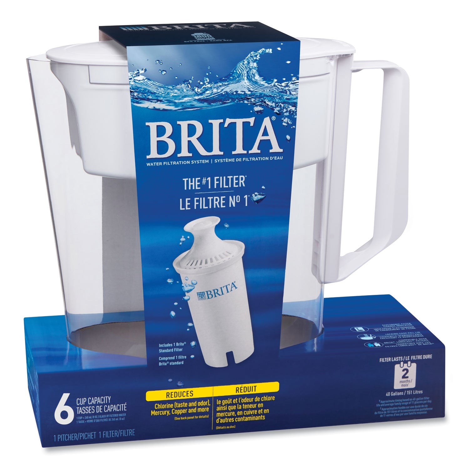 classic-water-filter-pitcher-40-oz-5-cups-clear-2-carton_clo36089 - 7