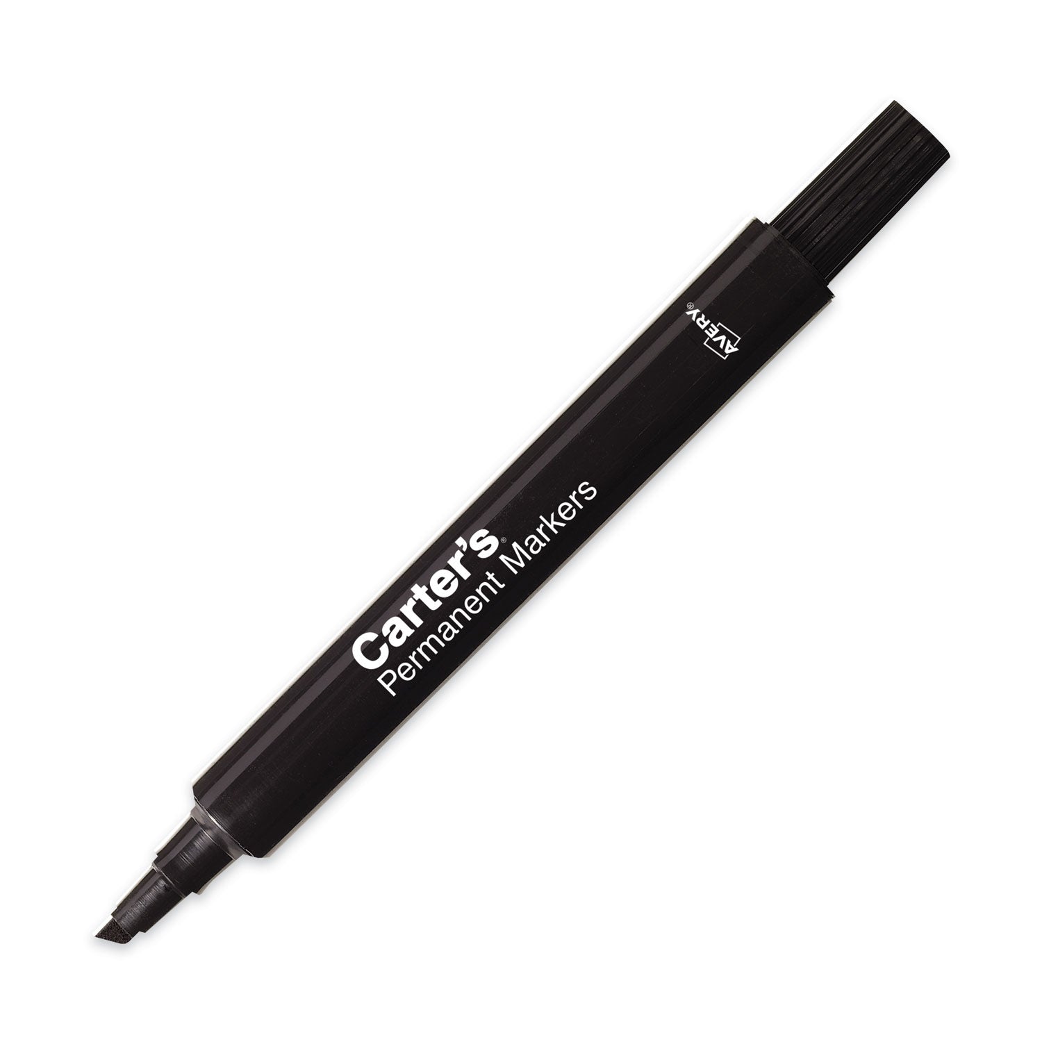 Large Desk Style Permanent Marker, Broad Chisel Tip, Black, Dozen - 