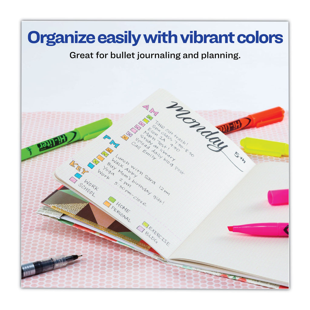 HI-LITER Pen-Style Highlighters, Fluorescent Pink Ink, Chisel Tip, Pink/Black Barrel, Dozen - 