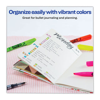 HI-LITER Pen-Style Highlighters, Fluorescent Pink Ink, Chisel Tip, Pink/Black Barrel, Dozen - 