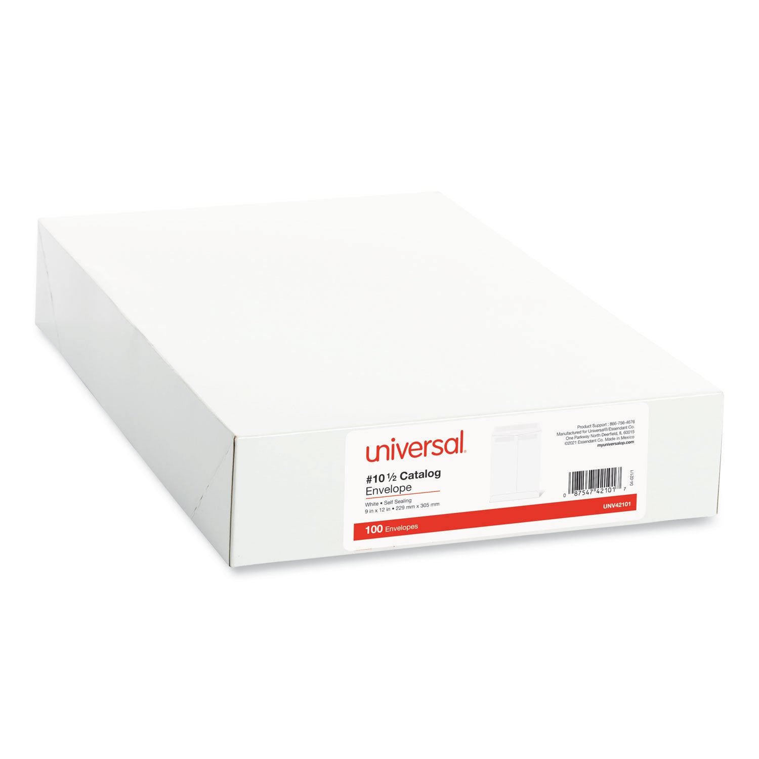 Self-Stick Open End Catalog Envelope, #10 1/2, Square Flap, Self-Adhesive Closure, 9 x 12, White, 100/Box - 