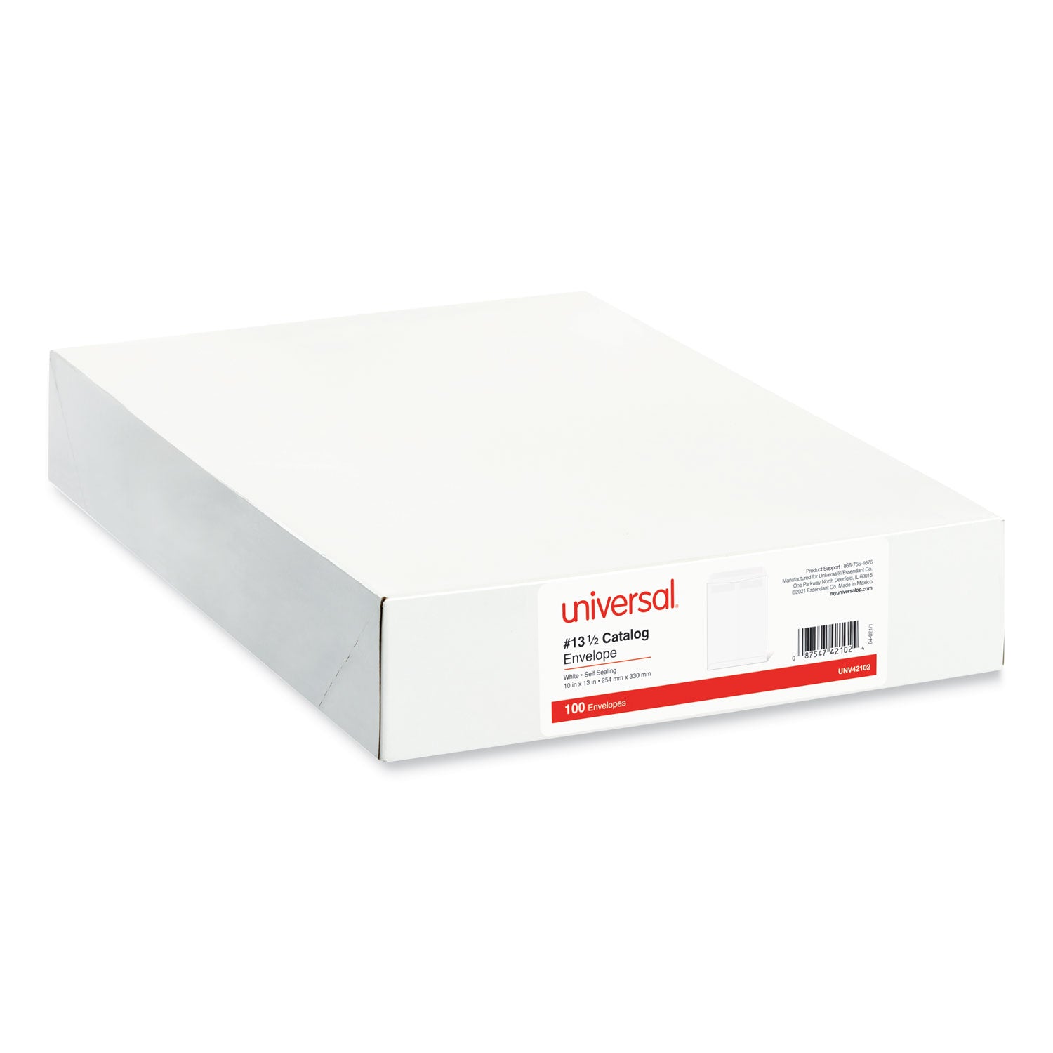 Self-Stick Open End Catalog Envelope, #13 1/2, Square Flap, Self-Adhesive Closure, 10 x 13, White, 100/Box - 