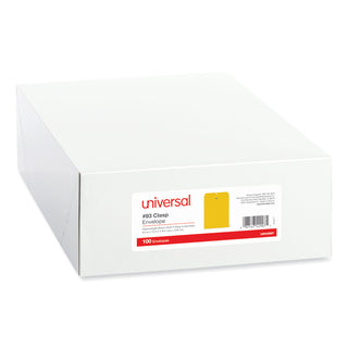 Kraft Clasp Envelope, #12 1/2, Square Flap, Clasp/Gummed Closure, 9.5 x 12.5, Brown Kraft, 100/Box - 
