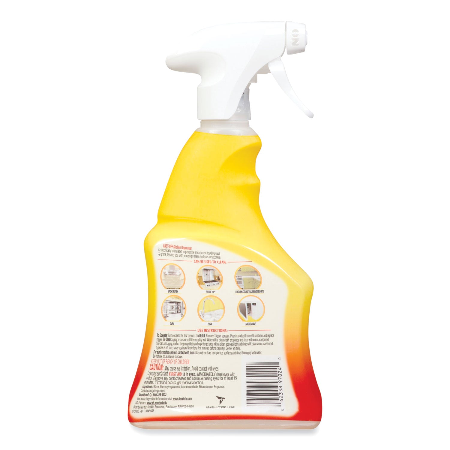 Kitchen Degreaser, Lemon Scent, 16 oz Spray Bottle, 6/Carton