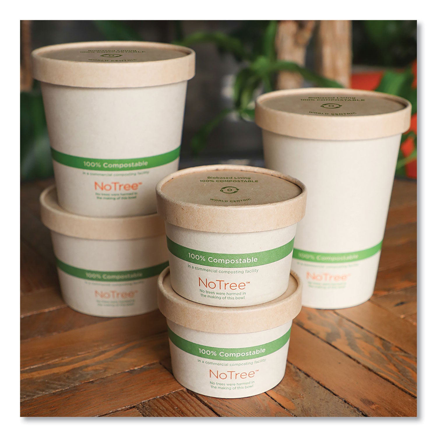 Paper Lids for Bowls, 3.6" Diameter, Kraft, 500/Carton