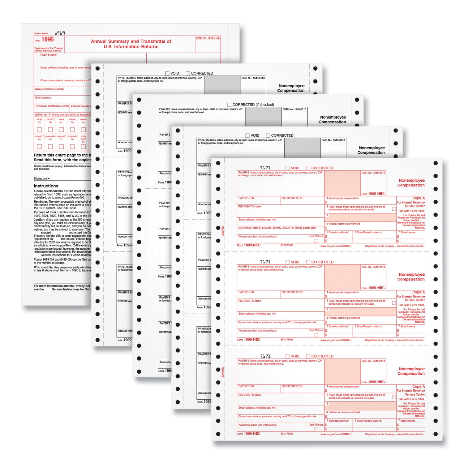 1099-nec-continuous-tax-forms-fiscal-year-2023-four-part-carbonless-85-x-55-2-forms-sheet-24-forms-total_top2299nec - 1