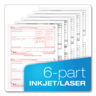 W-2 Tax Forms Kit with Envelopes, Fiscal Year: 2023, Six-Part Carbonless, 8.5 x 5.5, 2 Forms/Sheet, 24 Forms Total - 