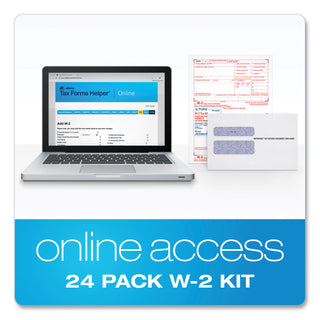 W-2 Tax Forms Kit with Envelopes, Fiscal Year: 2023, Six-Part Carbonless, 8.5 x 5.5, 2 Forms/Sheet, 24 Forms Total - 