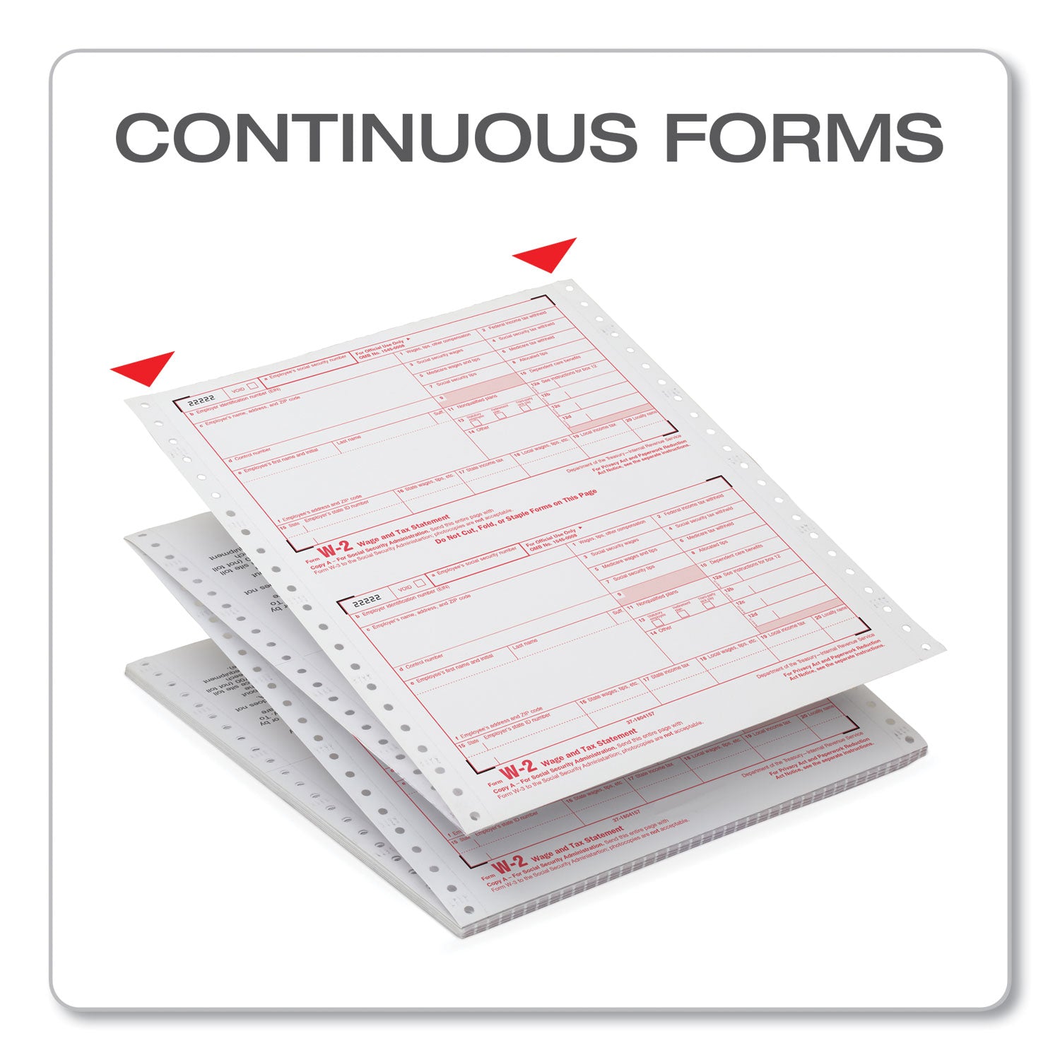 W-2 Tax Forms for Dot Matrix Printers, Fiscal Year: 2023, Six-Part Carbonless, 5.5 x 8.5, 2 Forms/Sheet, 24 Forms Total - 