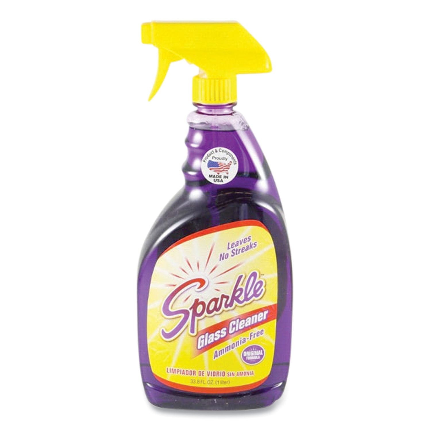 Glass Cleaner, 33.8 oz Spray Bottle, 12/Carton - 