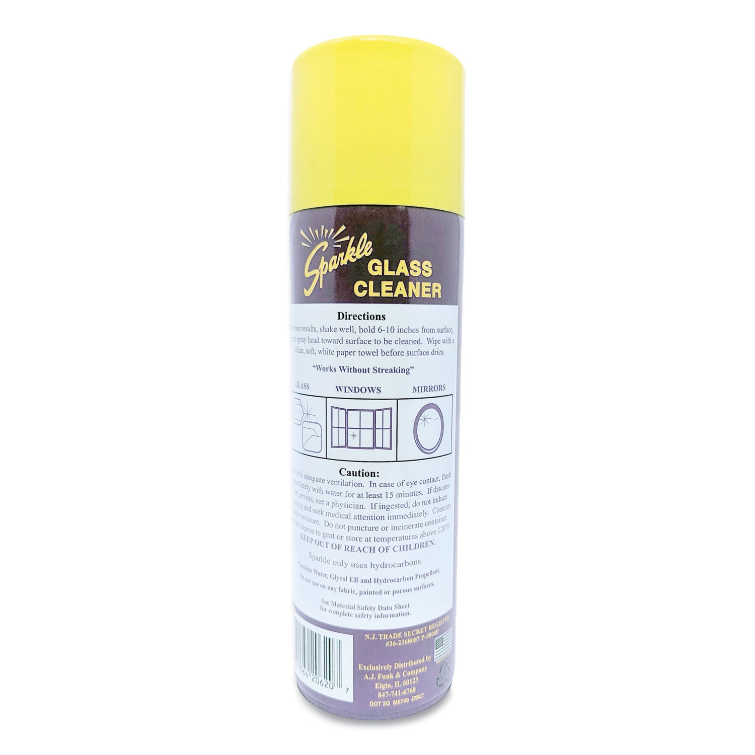 Glass Cleaner, 20 oz Aerosol Spray, 12/Carton - 