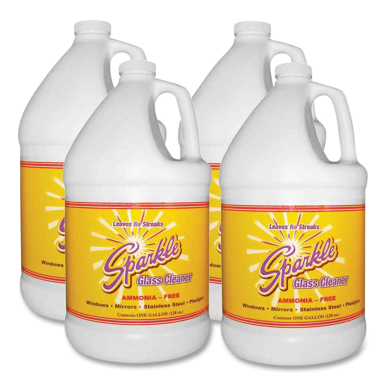 Glass Cleaner, 1 gal Bottle Refill, 4/Carton - 1