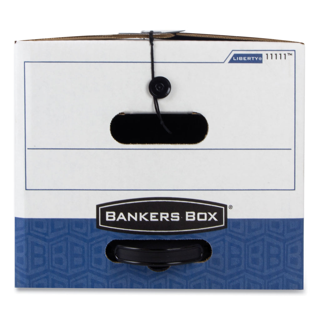 LIBERTY Plus Heavy-Duty Strength Storage Boxes, Legal Files, 15.25" x 24.13" x 10.75", White/Blue, 12/Carton - 