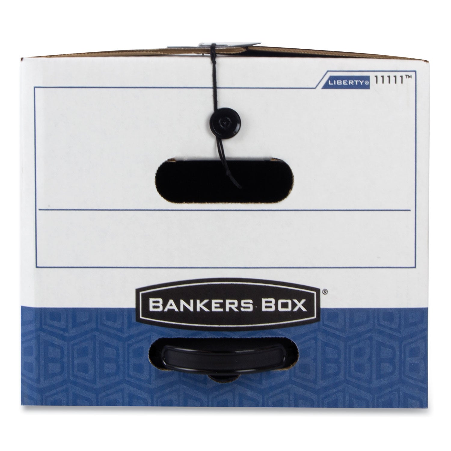 LIBERTY Plus Heavy-Duty Strength Storage Boxes, Legal Files, 15.25" x 24.13" x 10.75", White/Blue, 12/Carton - 