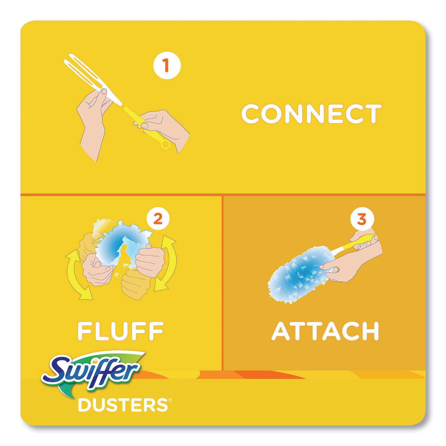 Dusters Refill, Fiber Bristle, Light Blue, 18/Box