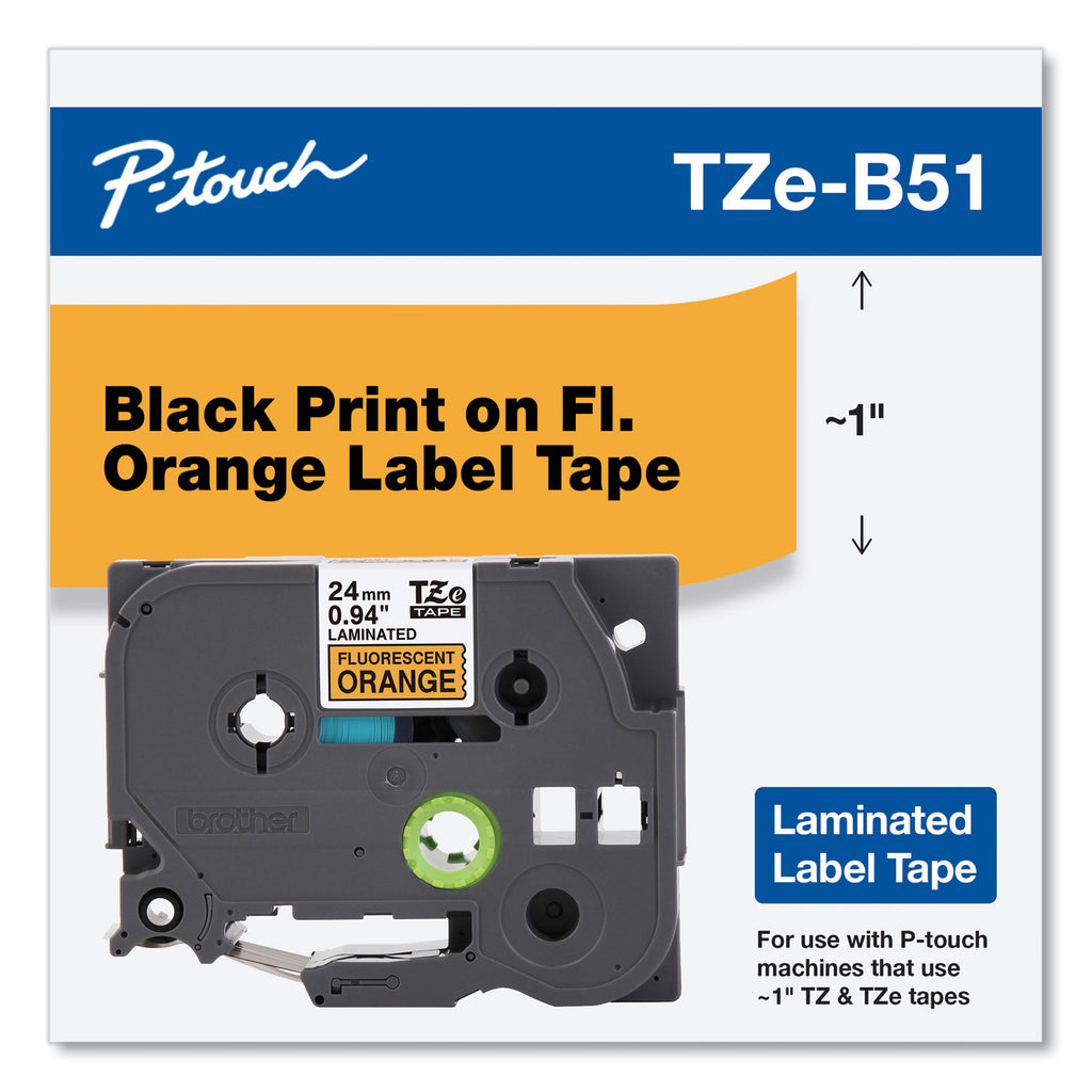 tz-standard-adhesive-laminated-labeling-tape-1-x-164-ft-black-on-fluorescent-orange_brttzeb51 - 2