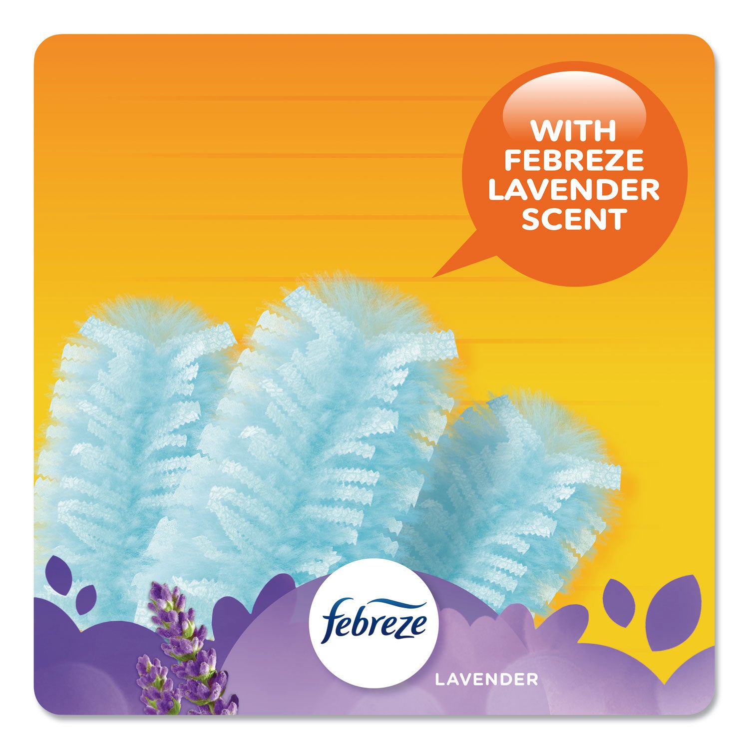 Refill Dusters, DustLock Fiber, Light Blue, Lavender Vanilla Scent,10/Box,4 Boxes/Carton