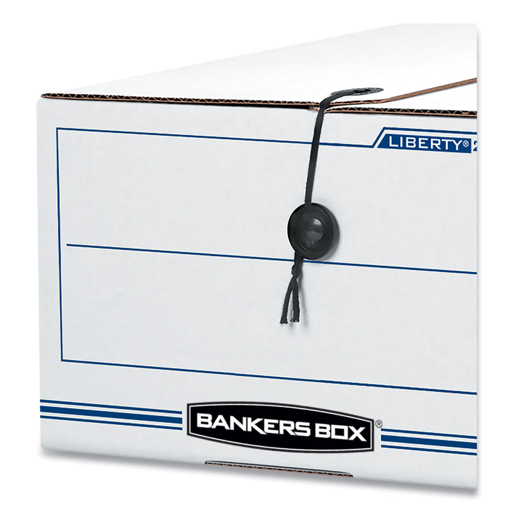 LIBERTY Plus Heavy-Duty Strength Storage Boxes, Legal Files, 15.25" x 24.13" x 10.75", White/Blue, 12/Carton - 