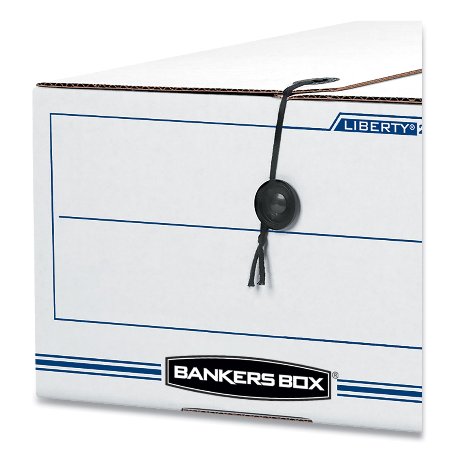 LIBERTY Plus Heavy-Duty Strength Storage Boxes, Legal Files, 15.25" x 24.13" x 10.75", White/Blue, 12/Carton - 
